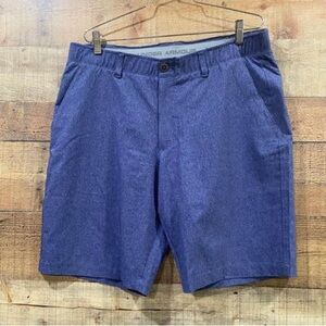 Under Armour Heat Gear Loose Fit Mens Blue Golf Shorts Size 38